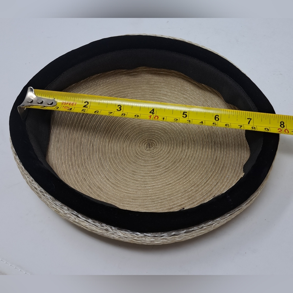 Cedar Crest Original Women's Vintage 60s 50s Hat Straw Beret Oval Size 7 - Picture 13 of 15